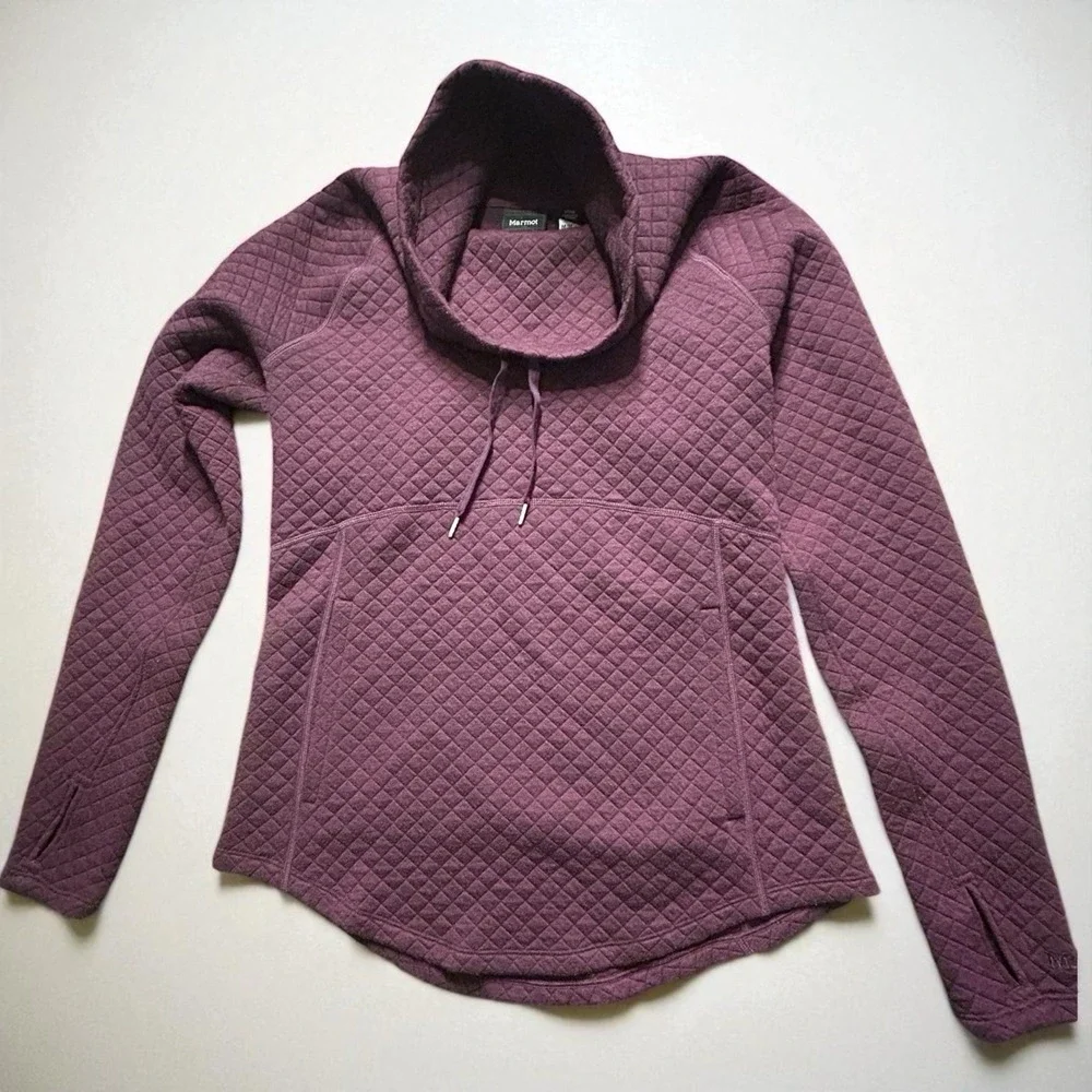 Women's Marmot Annie Quilted Funnel Neck Pullover Plum Purple M - Picture 1 of 8